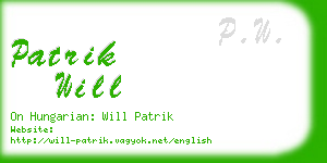 patrik will business card